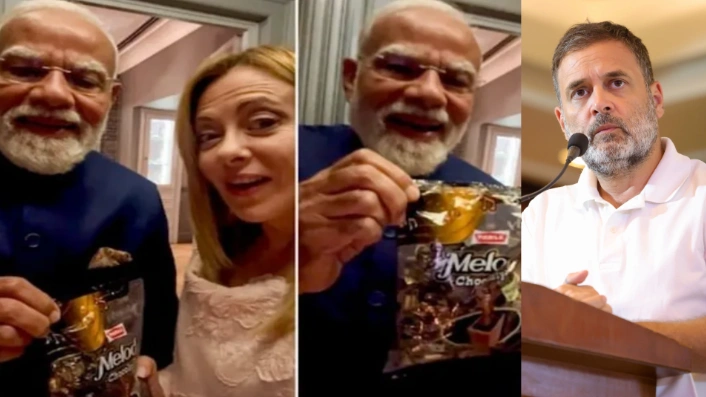 இத்தாலி பிரதமருக்கு ‘மெலோடி’ சாக்லெட் கொடுத்த மோடி: ராகுல் காந்தி கடும் சாடல்!